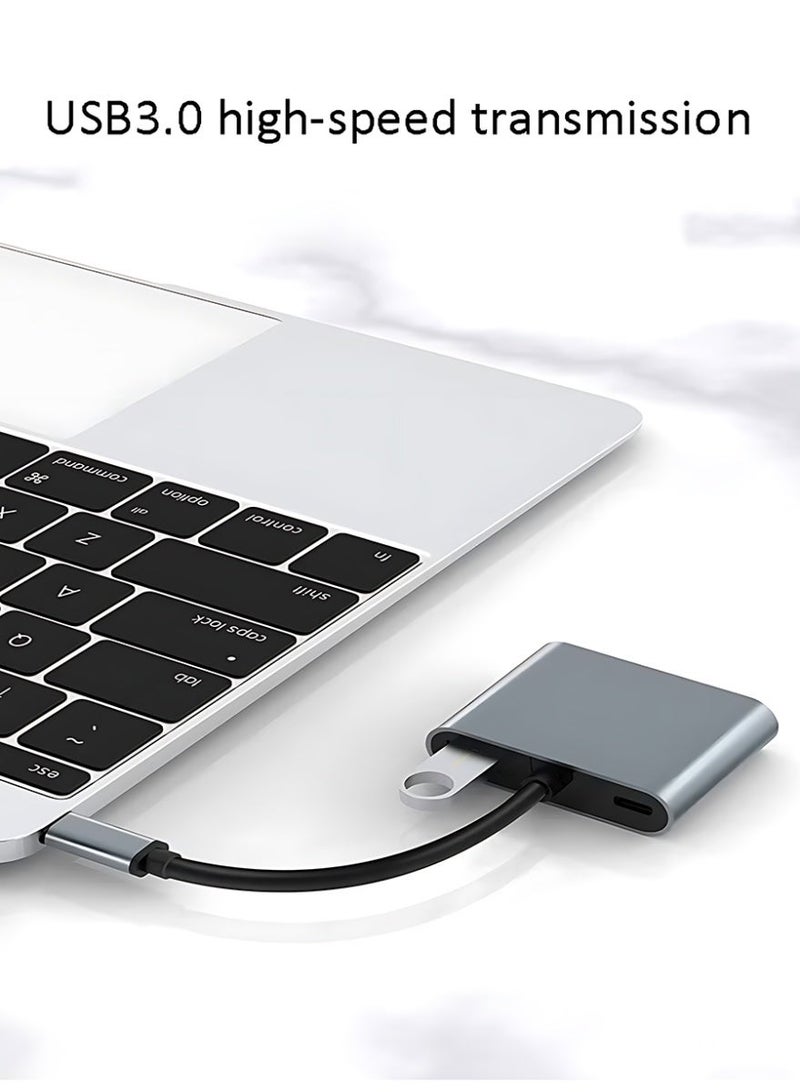 CLAVON 4-in-1 USB C Hub Adapter with 4K HDMI & 1080P VGA, 100W PD Charging, USB 3.0 Data Port, Compact Design for MacBook Air/Pro, Dell XPS, HP, Surface Pro, Laptops - Image 3